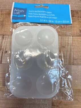 Small 6 Well Rectangular Palette For Paints & Crafts By Artists Loft